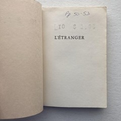 Vintage 1955 L’Étranger Albert Camus Appleton-Century-Crofts PB USA French Novel