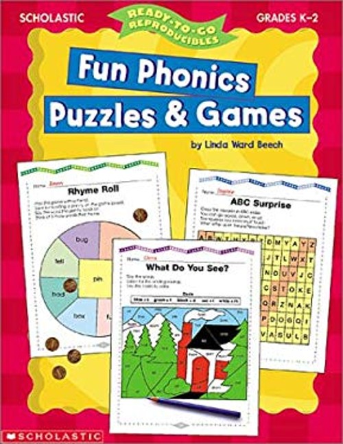 Fun Phonics Puzzles and Games Paperback Linda Ward Beech