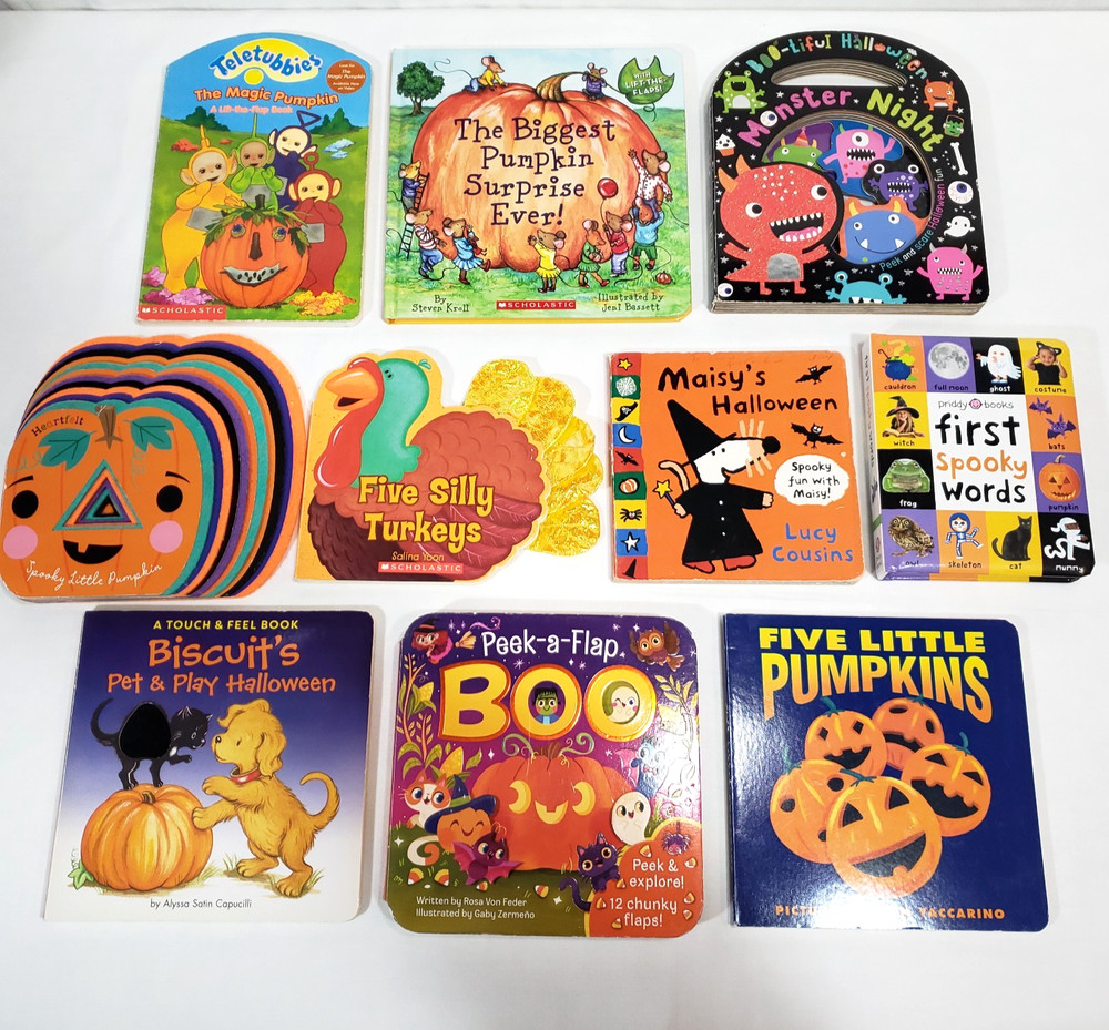 Kids Halloween Board Books Lot of 10 Baby Toddler Preschool Fall Thanksgiving