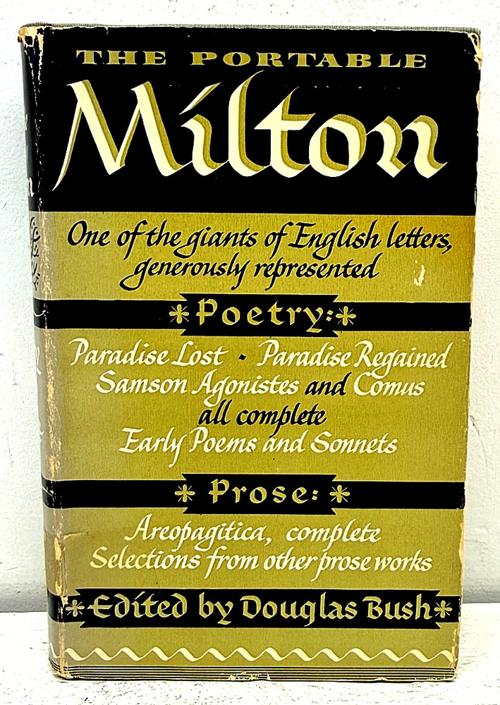 The Portable Milton John Milton 1949 Viking Press HC DJ Douglas Bush Poetry
