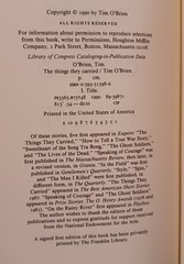 The Things They Carried, Tim O’Brien. 1st Edition, 1st Printing Hardcover. Nice.