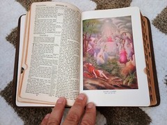HOLY BIBLE King James KJV National Bible Press Brown THUMB INDEX Words In Red
