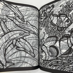 Sea Life Stained Glass Coloring Book Paperback Llyn Hunter UNUSED