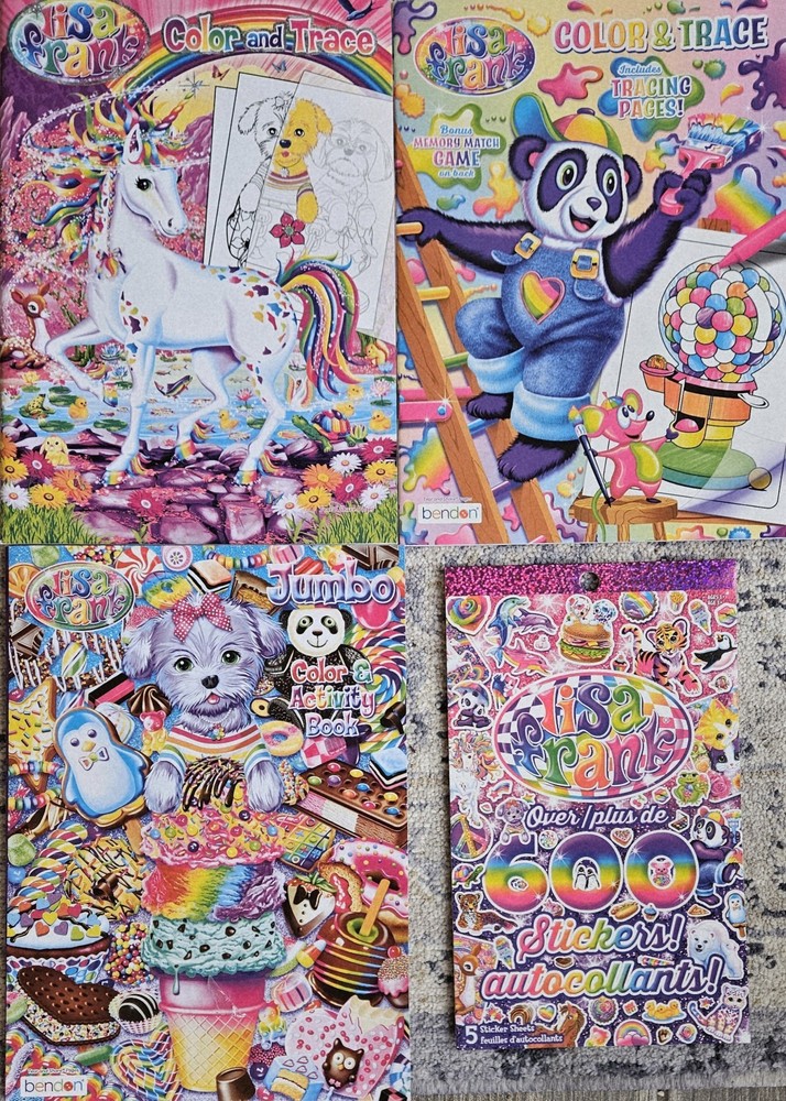 Lisa Frank Ultimate Gift Set Jumbo Coloring & Activity Books Plus 600+ stickers!