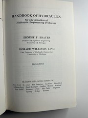 Handbook of Hydraulics 6th Ed Brater King HC Engineering Reference