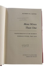 More Wives Than One Daynes 2001 First Ed Mormon History Plural Marriage