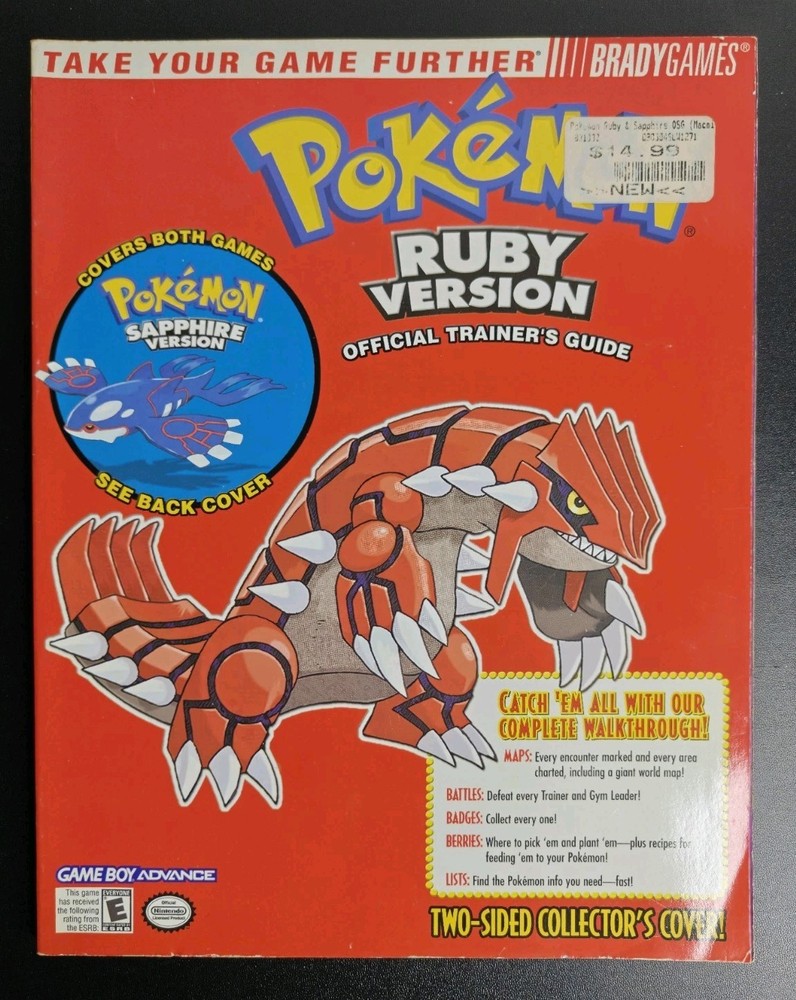 Pokemon Ruby and Sapphire Official Trainer’s Strategy Guide Brady Games GBA