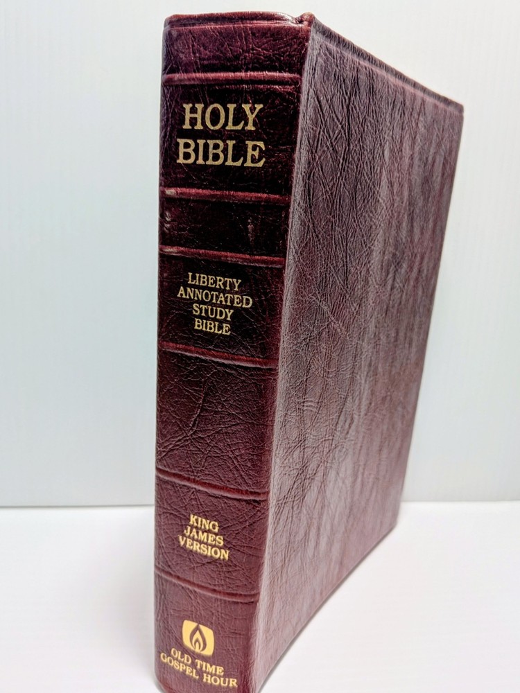 Liberty Annotated Study Bible KJV Genuine Leather Jerry Falwell Baptist Rare OOP