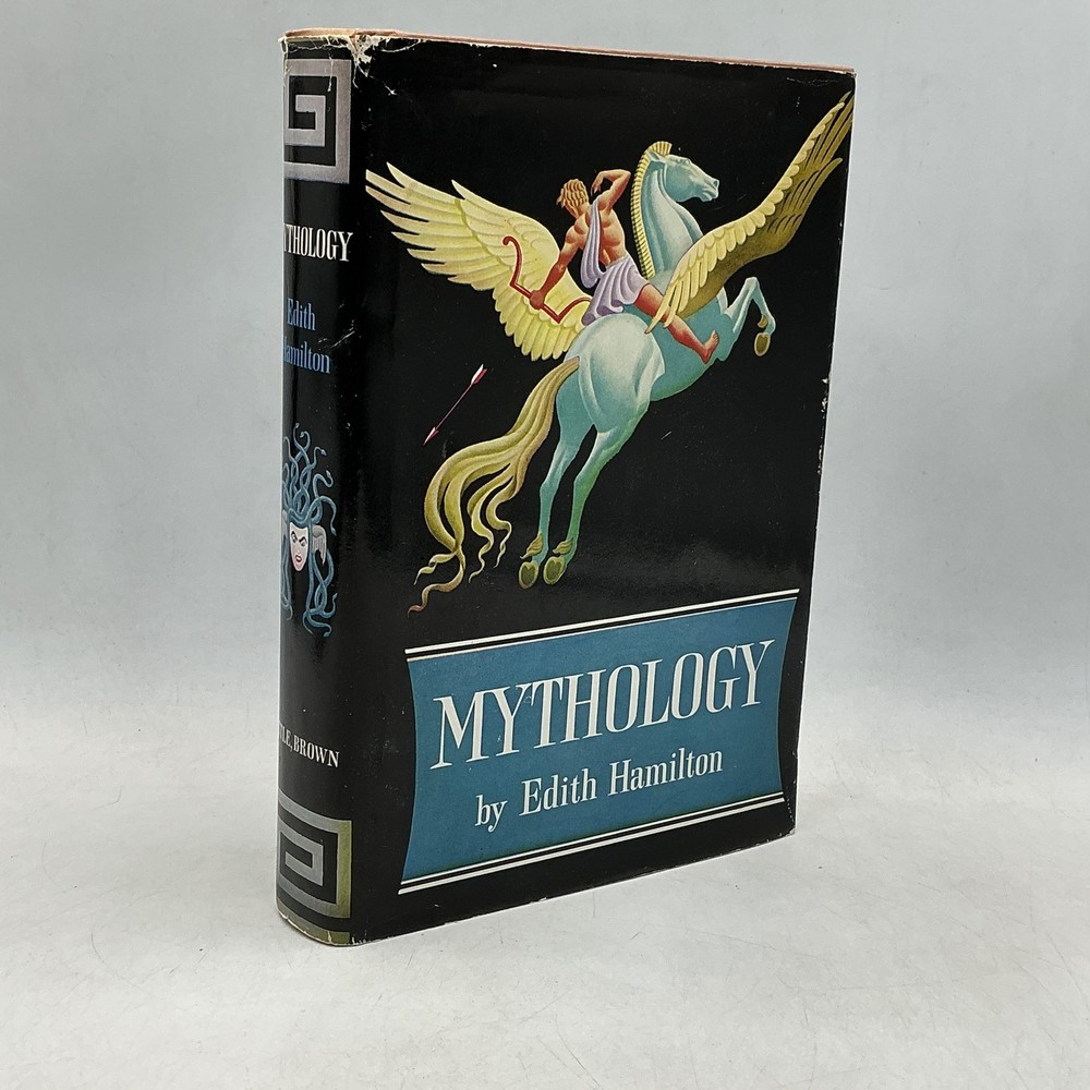 Mythology Edith Hamilton 1942 Hardcover Little Brown & Co. Black Dust Jacket