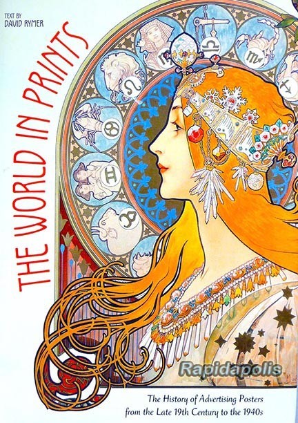 THE WORLD IN PRINTS History of Advertising Posters Full-Color Book HC+DJ 204 p.