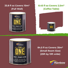 All-In-One Paint & Primer – Deep Red Matte, 8.5 Fl Oz/250Ml | 1 Coat Formula | E