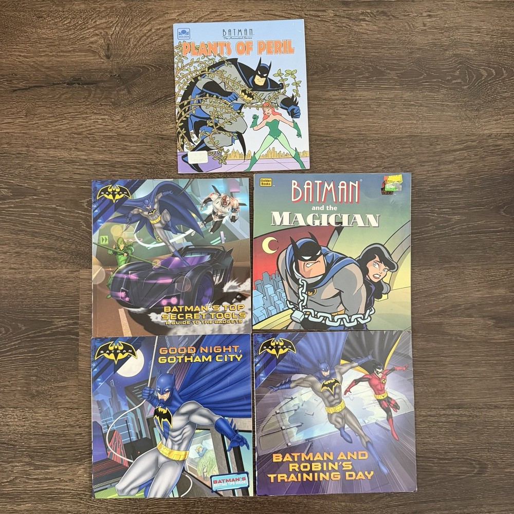 Batman Kids Book Lot of 5 Golden Books DC Comics Gotham City Robin