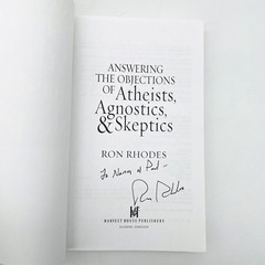SIGNED Answering the objections of Atheists Agnostics Skeptics Ron Rhodes PB