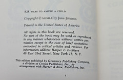 838 Ways to Amuse a Child by June Johnson (1960) Vintage Hardcover w/ Dust Jacke