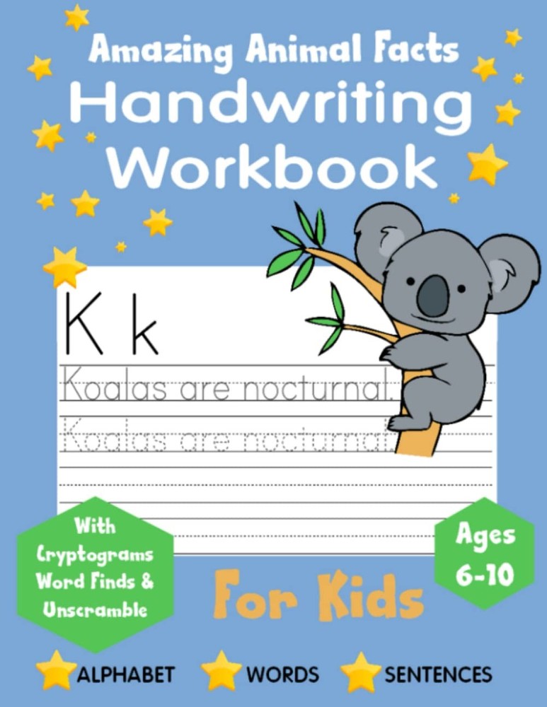 Handwriting Practice Book for Kids -Animal Facts- Ages 6 and up, Printing an…