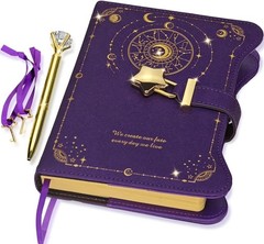 Inspirational Faux Leather Diary with Lock & Pen – 360 Pages of Dreams