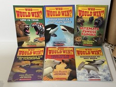 Who Would Win Books Lot 6 Scholastic Animal Dinosaur Shark Kids Series