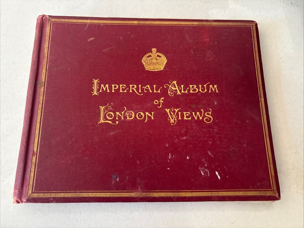 Antique Imperial Album of London Views Photo Book Westminster Abbey Royal