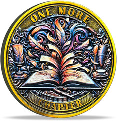 One More Chapter and Go to Bed Decision Maker Coin – Perfect for Book Lovers and