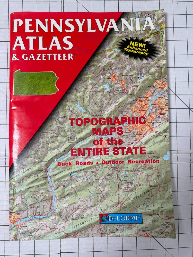 Pennsylvania Atlas & Gazetteer DeLorme Topographic Maps Back Roads Recreation PB