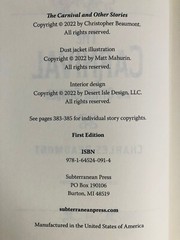 The Carnival and Other Stories by Charles Beaumont SUBTERRANEAN PRESS Numbered