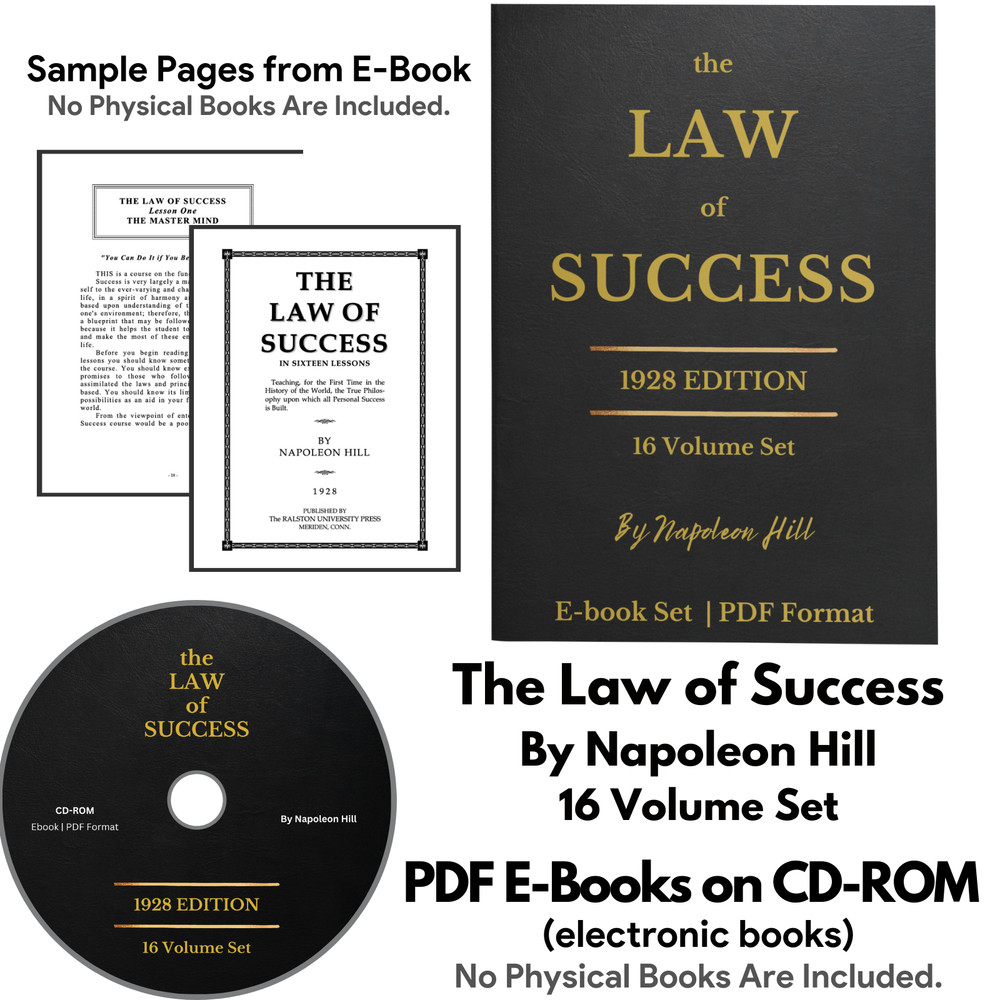 The Law of Success in Sixteen Lessons By Napoleon Hill – PDF eBook on CD-ROM