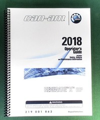 2018 Can-Am Renegade X MR 1000R Owner’s Manual: 172 Pages & Protective Covers!