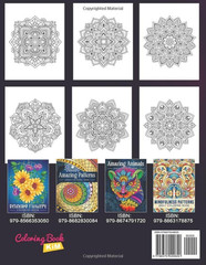 Relaxing Mandala Patterns Adult Coloring Book: Stress Relieving Mandala, Anxiety