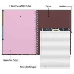 Spiral Clipboard Folio with Refillable Lined Notepad, 14.5 x 9.8 in,