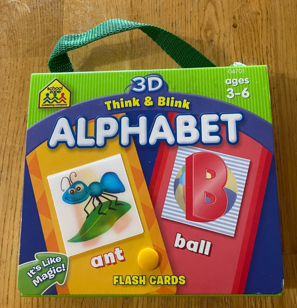 3D Alphabet Flash Cards Think & Blink School Zone, Complete, EXC