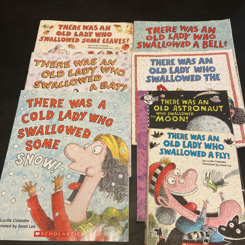 There Was An Old Lady Series Books by Lucille Colandro Lot Of 7 PBs & BB