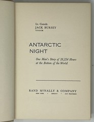 VTG HISTORY: SIGNED Antarctic Night by Jack Bursey – 1957 HC/DJ Pub Rand McNally