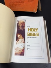 Vtg Regency Family Bible 1978 Padded White Cover Box Registry Section Gold Edged