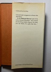 RICHARD BRAUTIGAN Lot 4 Books: Hawkline…PB Willard…HC Sombrero…PB Tokyo…PB