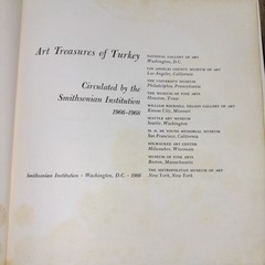 ART TREASURES OF TURKEY Circulated by the Smithsonian Institution 1966 Washingto