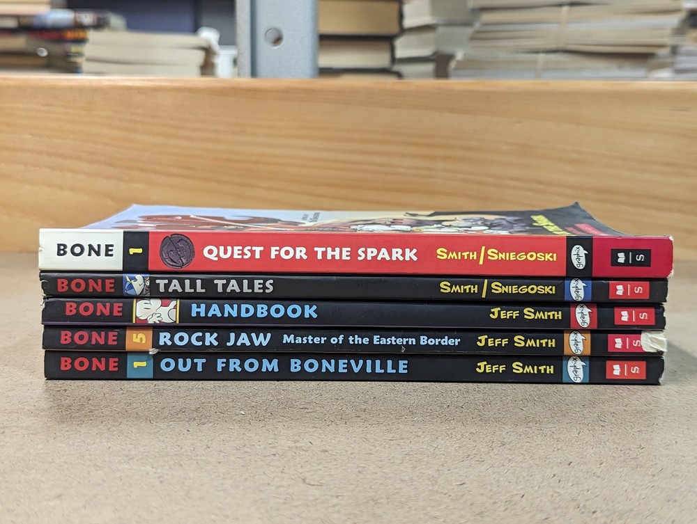 Lot of 5 Bone Books by Jeff Smith #1, 5 + Handbook, Tall Tales Spark #1