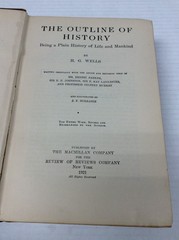 THE OUTLINE OF HISTORY: BEING A PLAIN HISTORY OF LIFE HG Wells Vintage HC 1921