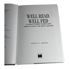 Well Read Well Fed Cookbook & Reading Guide Marcia F. Brown Hardcover
