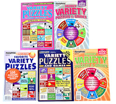 NEW Lot of 5 Penny Press Dell VARIETY Favorite Family Puzzles & Games Books