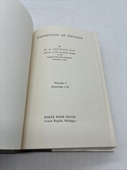 Exposition of Genesis Volume One H. C. Leopold Baker Book House Hardback 1982