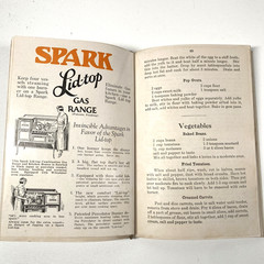 1924 Cookbook Spark Lid-top Gas Range by Leila Adams 128 Pages – Pristine Inside