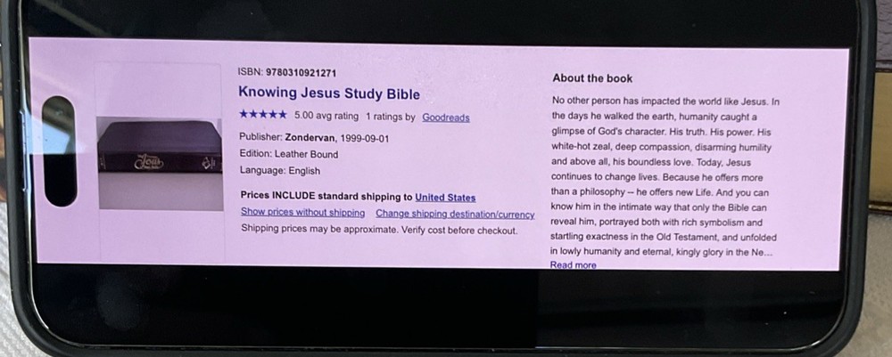 THE KNOWING JESUS STUDY BIBLE. NIB. Burgundy Leather. Free Shipping.
