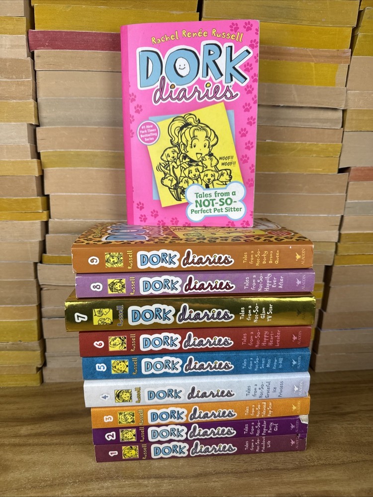 Lot of 10 DORK DIARIES By Rachel Renee Russell Paperback Books 1-10 Number 7 HC