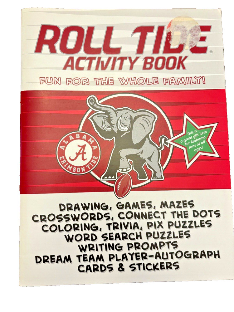 Alabama Roll Tide Activity Book Drawing Crosswords Family Fun 2012 36 Pages