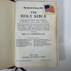 1945 Scofield Reference Bible KJV Oxford Hand Grained Morocco Leather USA Vtg