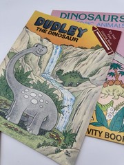 Vintage Lot of 5 DINOSAUR Coloring Books Most Unused But One Has Marks