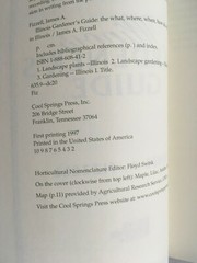 Illinois Gardener’s Guide, by James A. Fizzel. Cool Springs Press PB