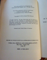 Coral Sea, Midway, and Submarine Actions by Samuel Eliot Morison, Vol 4, HC