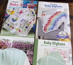 Herrschners Leisure Arts Baby Afghans Pattern Book Set of 7 Craft Hobby Book Lot