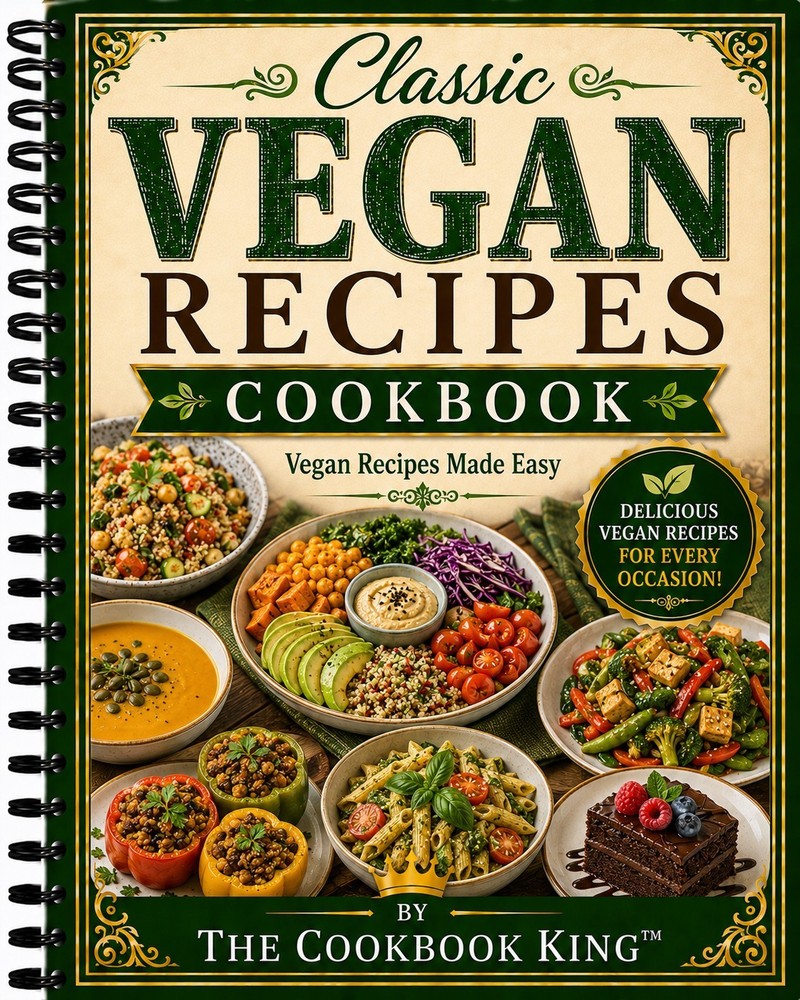Cookbook Classic Vegan Recipes Cookbook + Vacation Certificate w/ cook book